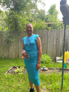 Turquoise / 2 piece skirt set
